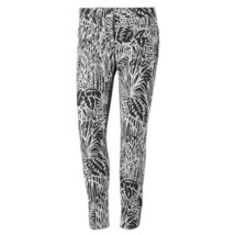 new ADIDAS women&#39;s GRAPHIC PANTS sz M skinny 7/8 tights palm leaves black white - £23.27 GBP