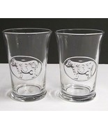 Embossed Clear Glass Cow Tumbler Vintage Drinking Glasses 11 oz  (Qty 2)... - £15.27 GBP