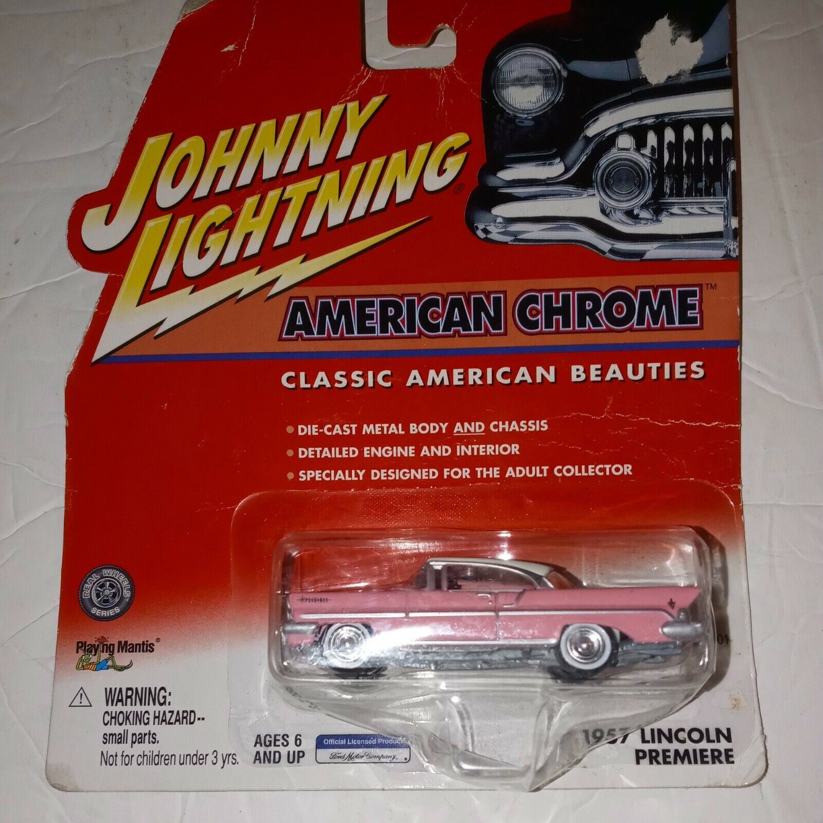 Primary image for Johnny Lightning American Chrome 1957 Lincoln Premiere - Pink WHITE LIGHTNING