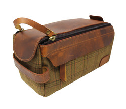 Men&#39;s Travel Toiletry Organizer Shaving Dopp Kit Leather Bag 18Dopp - $29.99