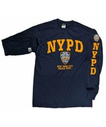 NYPD Kids Long Sleeve Police Gift T-Shirt Navy Yellow Officially License... - £15.71 GBP