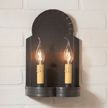 Hanover Double Wall Sconce Light in Kettle Black Tin - £75.93 GBP