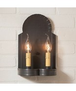 Hanover Double Wall Sconce Light in Kettle Black Tin - $95.00