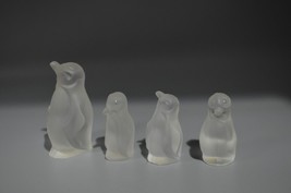 Cristallerie Zwiesel Frosted Glass Penguin Set of 4 Germany Herzog Krist... - $58.04