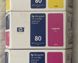 HP 80 Black Cyan Yellow Magenta C4871A C4848A C4847A C4846A DesignJet In... - $74.98