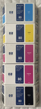 HP 80 Black Cyan Yellow Magenta C4871A C4848A C4847A C4846A DesignJet Ink Set - £59.41 GBP