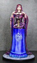 Fantasy Myths Legends Dragon Sorceress Witch With Scrying Crystal Ball Figurine - £64.28 GBP