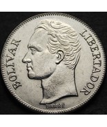 Venezuela 5 Bolivares, 1990 Unc~Large Head Variety~Last Year Ever~Free S... - £6.49 GBP