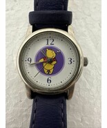 DISNEY Ladies Winnie The Pooh Watch Slim Purple Leather Band MC0241 Unte... - $161.33 MXN