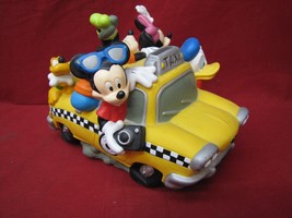 Vintage Disney Fab 5 Duck Cab Co. Piggy Coin Bank Minnie/Mickey/Donald/Pluto - $22.76