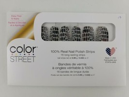 Color Street HISS AND MAKE UP Nail Strips Silver Black Glitter Snakeskin... - £26.55 GBP
