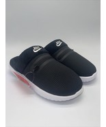 Nike Women&#39;s Burrow NA Slippers Slip On Fleece Black White Size 7 DJ3131... - £47.86 GBP