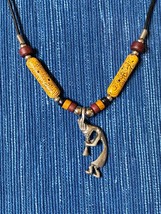 Vintage Kokopelli Beaded Pendant 19&quot; Necklace Handmade 968A - $15.43