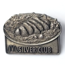 VTG M Silver Club McDonald&#39;s Grill Chicken Salad Silver Tone Lapel Pin Advertise - $11.69