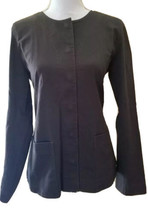 Eileen Fisher Jacket  Brown Hidden Snap  Closure Pockets Cotton Spandex Size S - £18.67 GBP