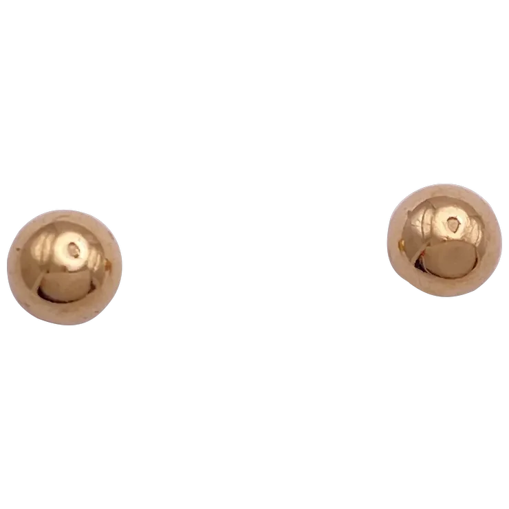 Bead Ball Stud Earrings 14K Gold 5 MM - $169.95