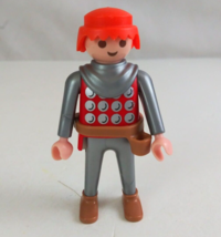 1993 Geobra Playmobile Medieval Castle Red Knight 2.75&quot; Toy Figure - $6.78