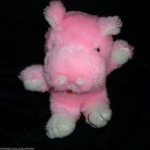 9&quot; Vintage Commonwealth Baby Pink Hippo Hippopotamus Stuffed Animal Plush Toy - £18.68 GBP