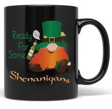 PixiDoodle St Patricks Day Shenanigans Leprechaun Coffee Mug (11 oz, Black) - £21.03 GBP+