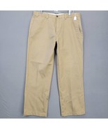 Eddie Bauer Men Pants Size 36 Tan Classic Khaki Chino Flat Front Straigh... - $11.48