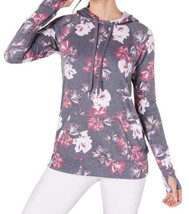 allbrand365 designer Womens Activewear Floral Print Lace Up Hoodie X-Small - £36.10 GBP