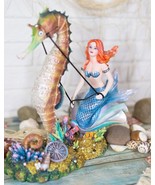 Ebros Nouveau Nautical Ocean Mermaid On Clam Riding Seahorse Chariot Sta... - $1,851.60 MXN
