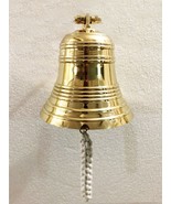 ANTIQUE Solid Brass 6&quot; Ring Ship Bell Ring Home Kitchen Outdoor Indoor D... - £47.42 GBP