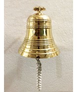 ANTIQUE Solid Brass 6&quot; Ring Ship Bell Ring Home Kitchen Outdoor Indoor D... - £45.32 GBP