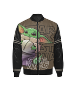 Baby Yoda Cartoon Bomber Jacket Adult and Kids - $95.72 CAD
