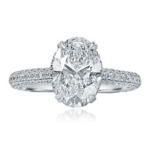 GIA Certified 2.63 TCW Oval Diamond Engagement Solitaire Ring 18k White ... - £10,168.92 GBP