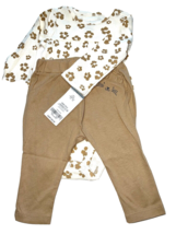 Baby Girl 6 Month Carters 2 piece Long sleeve one piece shirt and pants Tan - £5.20 GBP