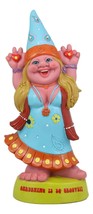 Garden Green Thumb Flower Child Hippie Lady Gnome Statue Gardening Is So Groovey - £37.56 GBP