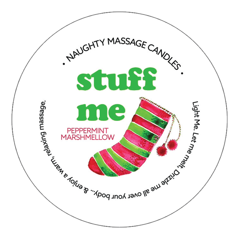 Kama Sutra Naughty Holiday Mini Massage Candle-Stuff Me Peppermint Marshmellow 1
