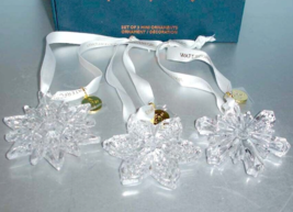 Waterford Crystal 3 PC. Mini Ornament Set Snowflake-Star-Poinsettia #1059696 New - £62.56 GBP