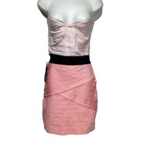 bebe Two Tone Pink textured Bandage Wrap Bodycon tube top dress Size M - £31.28 GBP
