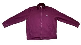 Lacoste Men’s Jacket Sweatshirt Full Zip Mock Neck Plum Cotton Blend XXL - £53.14 GBP