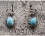 Vintage Sterling Turquoise Earrings Screw Back Non Pierced Clip Ons Pre-... - $49.99