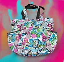 Thirty One Colorful TOte Y2K Butterfly Print Tote Bag Large Organizer 16... - $37.39