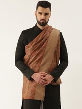 Men&#39;s Kashmiri Pashmina Shawl - Luxury Wool Blend Wrap - Handcrafted Ele... - £43.50 GBP