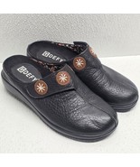 G-Defy Black Pebbled Leather Brown Accents Mule Slip On Clog Shoes Size 7 - $453.30 MXN