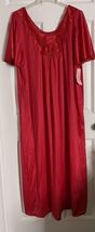 Lady Camille Ruby Red  Nightgown Calf Short Sleeve Nylon Plus 2X  NEW - €24,07 EUR