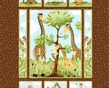36&quot; X 44&quot; Panel Zoe the Giraffe Safari Quilt Multicolor Cotton Fabric D6... - $293.74 MXN