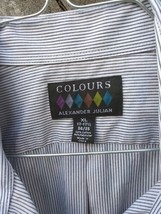 Alexander Julian Colours Dress Shirt Striped Button Up Mens  XL 17-17 1/2 34/35 - £8.53 GBP