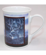 Vintage Buck Photo Coffee Mug Blue And White Mug Medium Size Very Good T... - $165.85 MXN