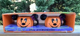 2 Minnie Mouse Head Ceramic Halloween Pumpkin Shaped Espresso Mugs 5” Cups New - $34.99