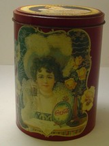 Vintage COCA-COLA Delicious Refreshing Victorian Women Metal Tin Container - £9.91 GBP