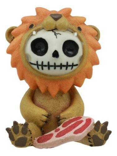 Furrybones Raion Lion With Meat Skeleton Statue 2.75&quot;H Furry Bones Madag... - $14.99