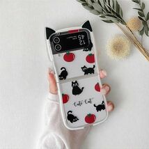 Cute Tomato Cat Phone Case with Ears for Samsung Galaxy Z Flip 3 4 5 6 -... - $98.18