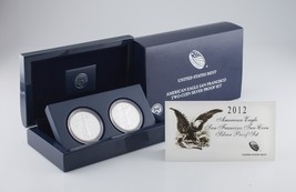 2012-S American Eagle San Francisco Due Monete Argento Set W/ Box, COA, E Case - £184.31 GBP