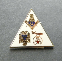 MASON SHRINER FRATERNAL TRIANGLE LAPEL PIN BADGE 1 INCH - £4.24 GBP